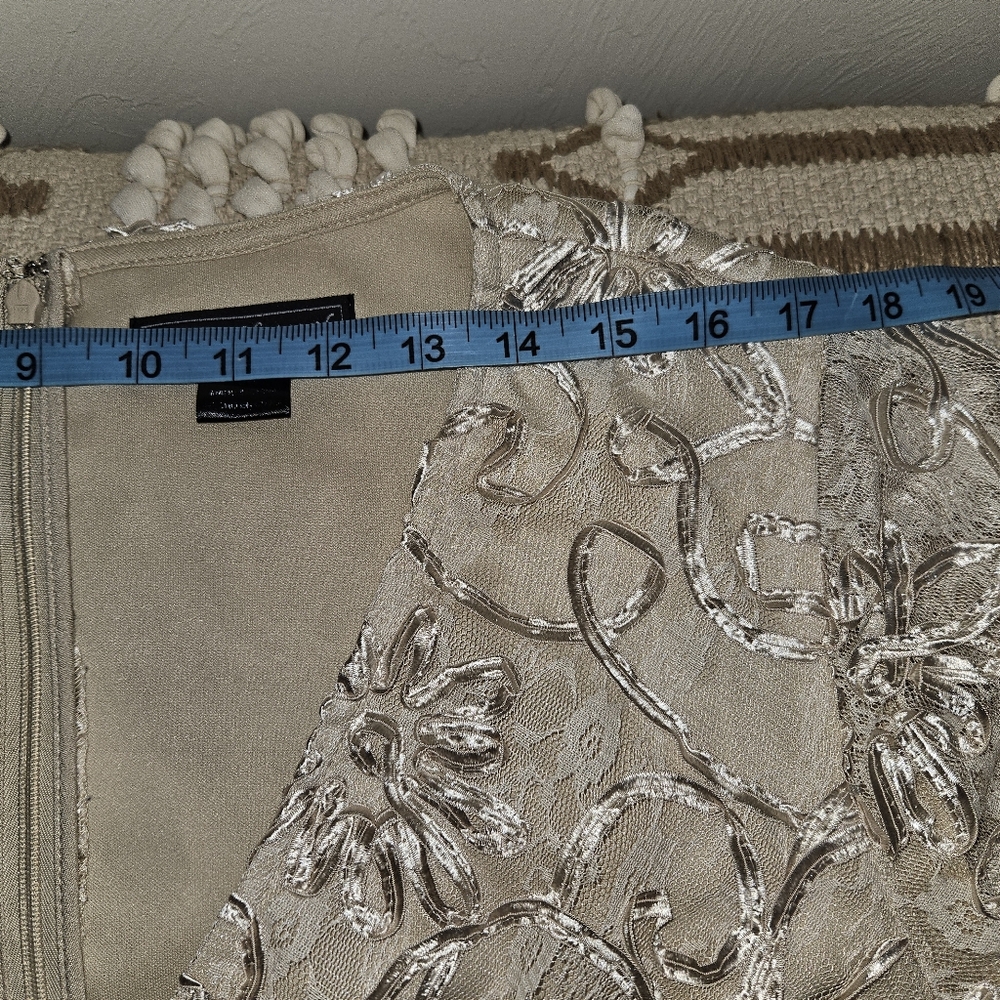 Dress Jessica Howard Elegant Lace Beige Ruffle Beautiful Women's Plus Size 2X - Picture 16 of 16